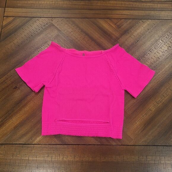 Free People, Cut it out short sleeve tank, Extra Large, Hot Pink - Picture 4 of 9